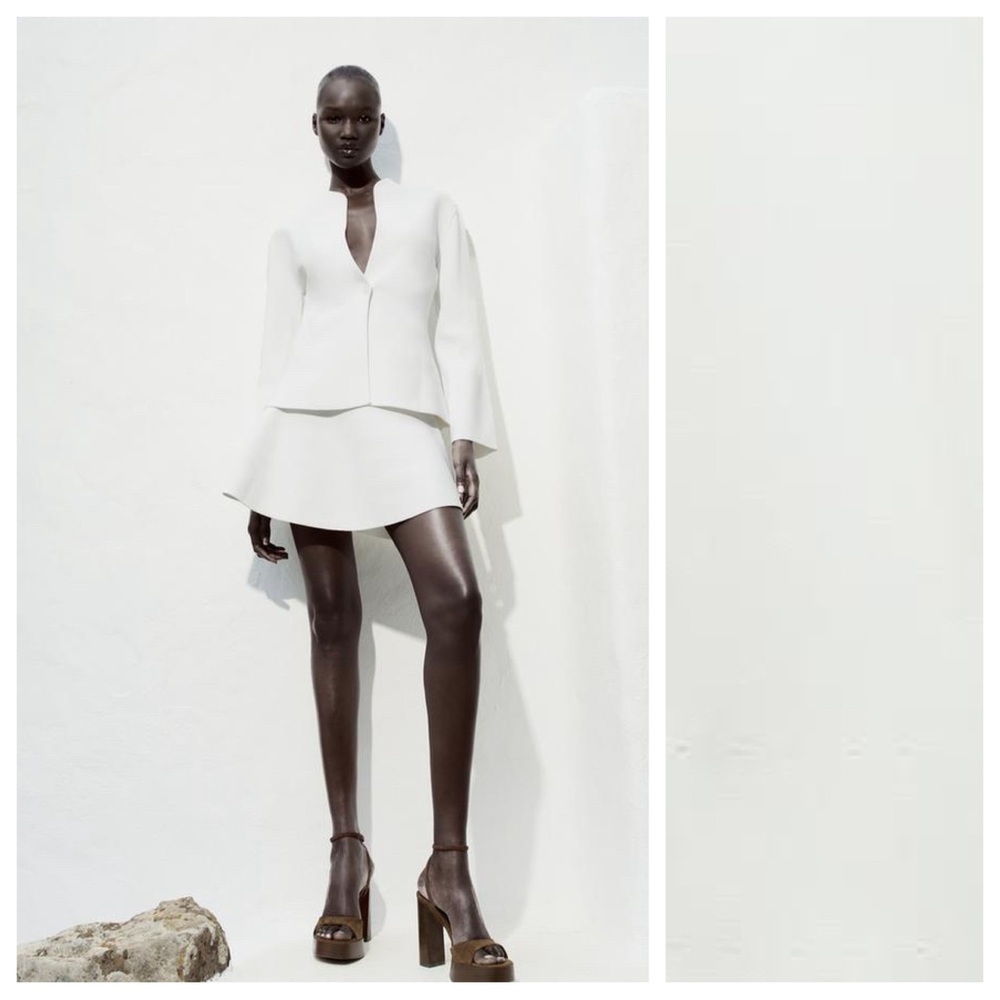 NWT: Zara White Structured Blazer Size Small